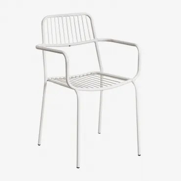 Krzesło Do Jadalni Sztaplowane Z Podłokietnikami Elton Gardenia Biel - Sklum