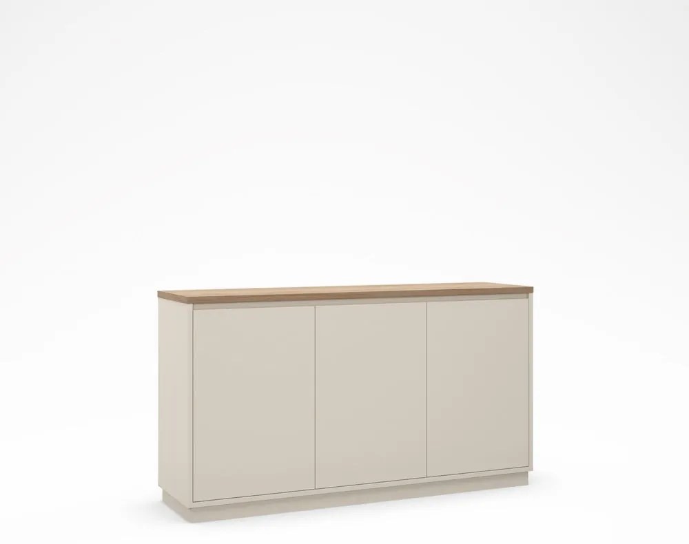 Beżowa komoda w dekorze dębu 152x84x40 cm Loreta – Marckeric