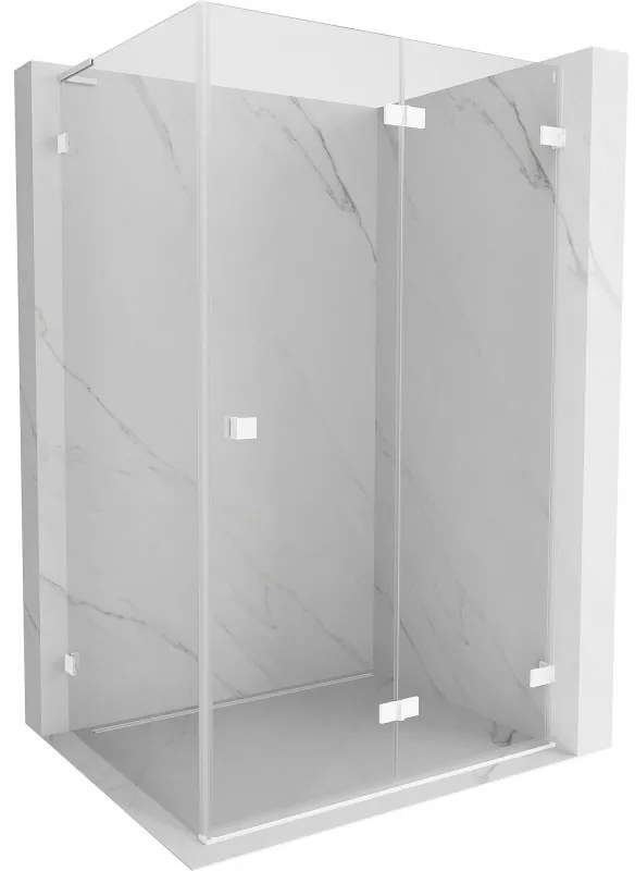 Mexen Lunar-F L kabina prysznicowa składana prawa 100 x 70 cm, transparent, biała - 836L-100-070-20-00-P