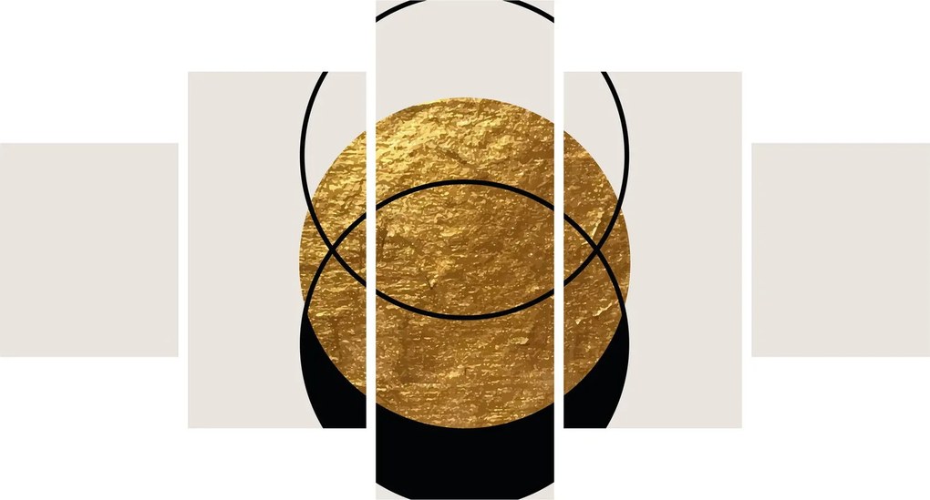 Obraz - Abstrakcja złoto-biała N⁰2 (125x70 cm)
