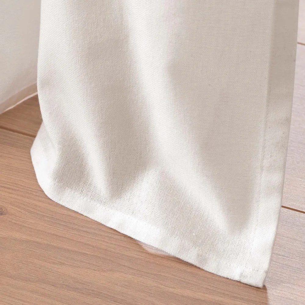 Biało-beżowa zasłona z mieszanki bawełny 140x240 cm Altea – douceur d'intérieur