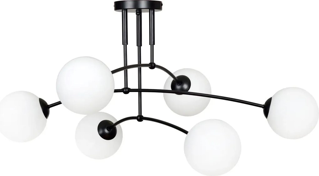 Czarna lampa ze szklanymi kloszami - D072 P7-L14