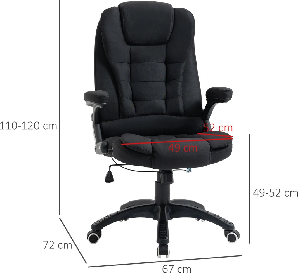 Vinsetto Fotel biurowy obrotowy ergonomiczny z pianką i materiałem lnopodobnym szary | Aosom PL