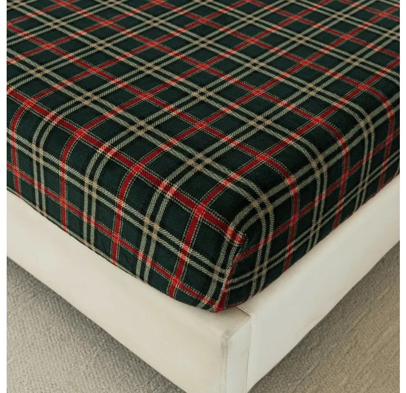 PrzytulneMieszkanie.pl Prześcieradło z mikropluszu GLENMOORE 200x200 cm zielone