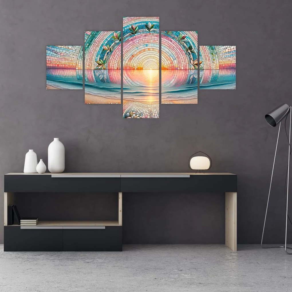 Obraz – Mozaika zachodzącego słońca (125x70 cm)
