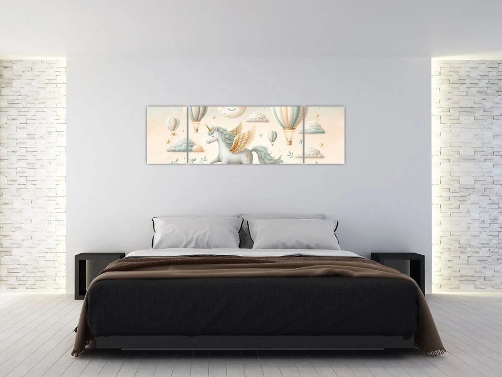 Obraz - Szczęśliwy jednorożec (170x50 cm)