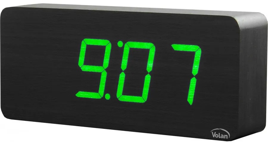 Duży zegar elektroniczny budzik led drewniany cyfrowy stojący termometr dat