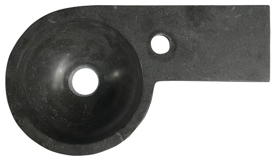 Czarna kamienna umywalka 40x23 cm Blok – Sapho