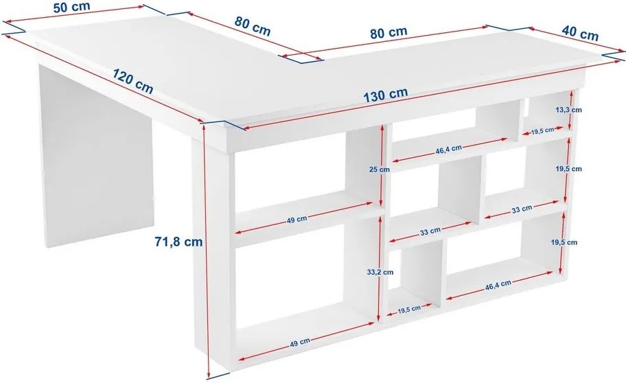 Biurko z matowym wykończeniem 120x130 cm Vesper – Kalune Design