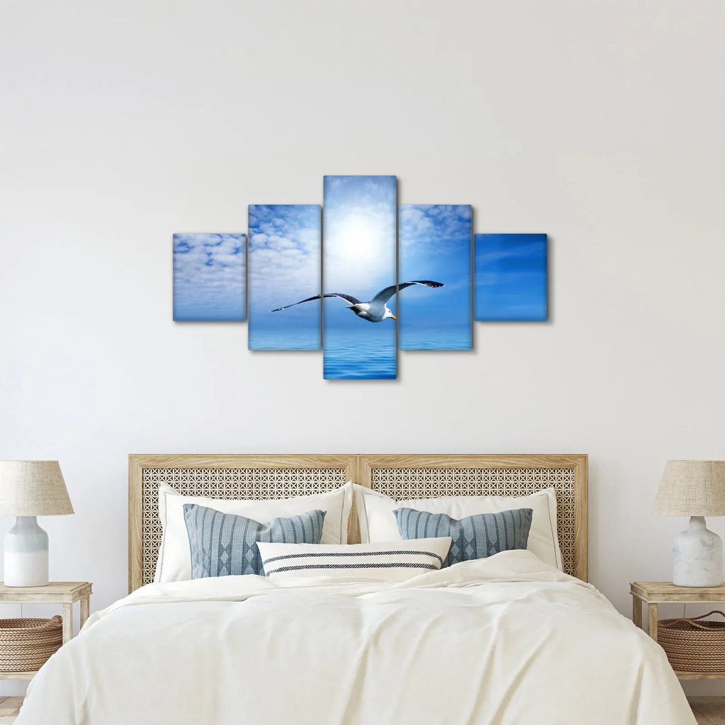 Obraz - Mewa nad morzem (125x70 cm)