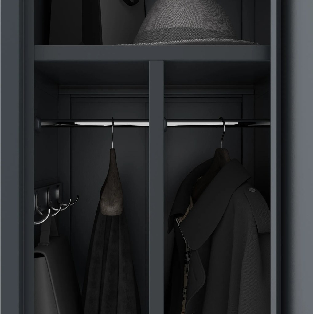 Szafka pracownicza metalowa antracytowa KACPER 1 Plus 400 x 1800 x 500 mm