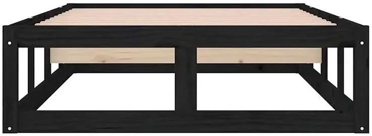Czarne jednoosobowe łóżko z drewna 90x200 - Rixo 3X