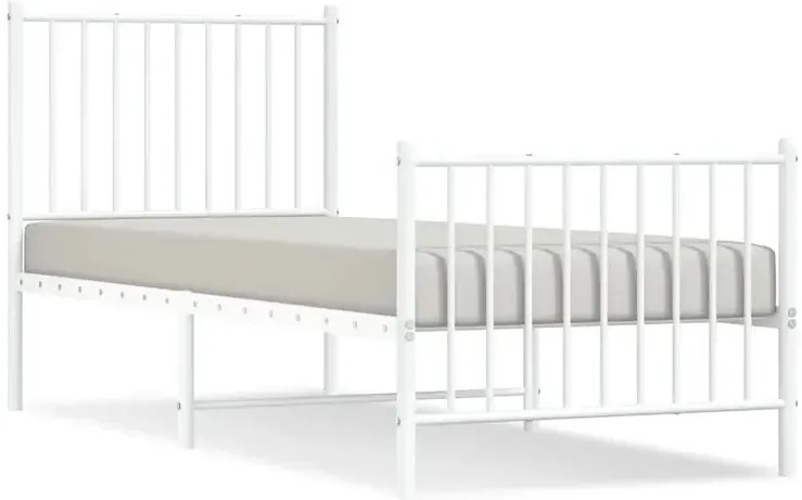 Białe pojedyncze łóżko metalowe 80x200 cm M9-Z32