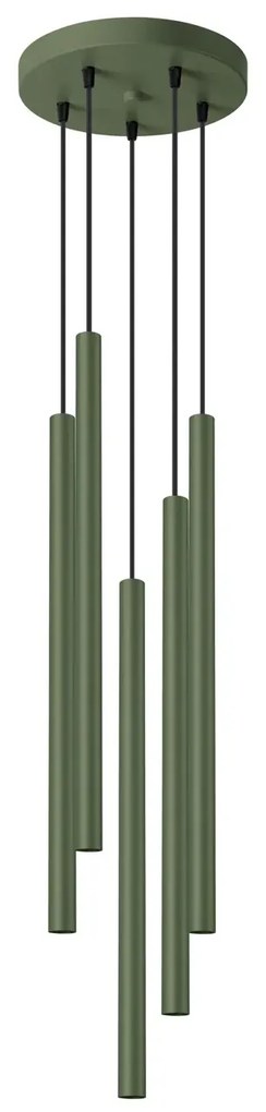 Lampa wisząca PASTELO 5P zielona oliwka SOLLUX LIGHTING