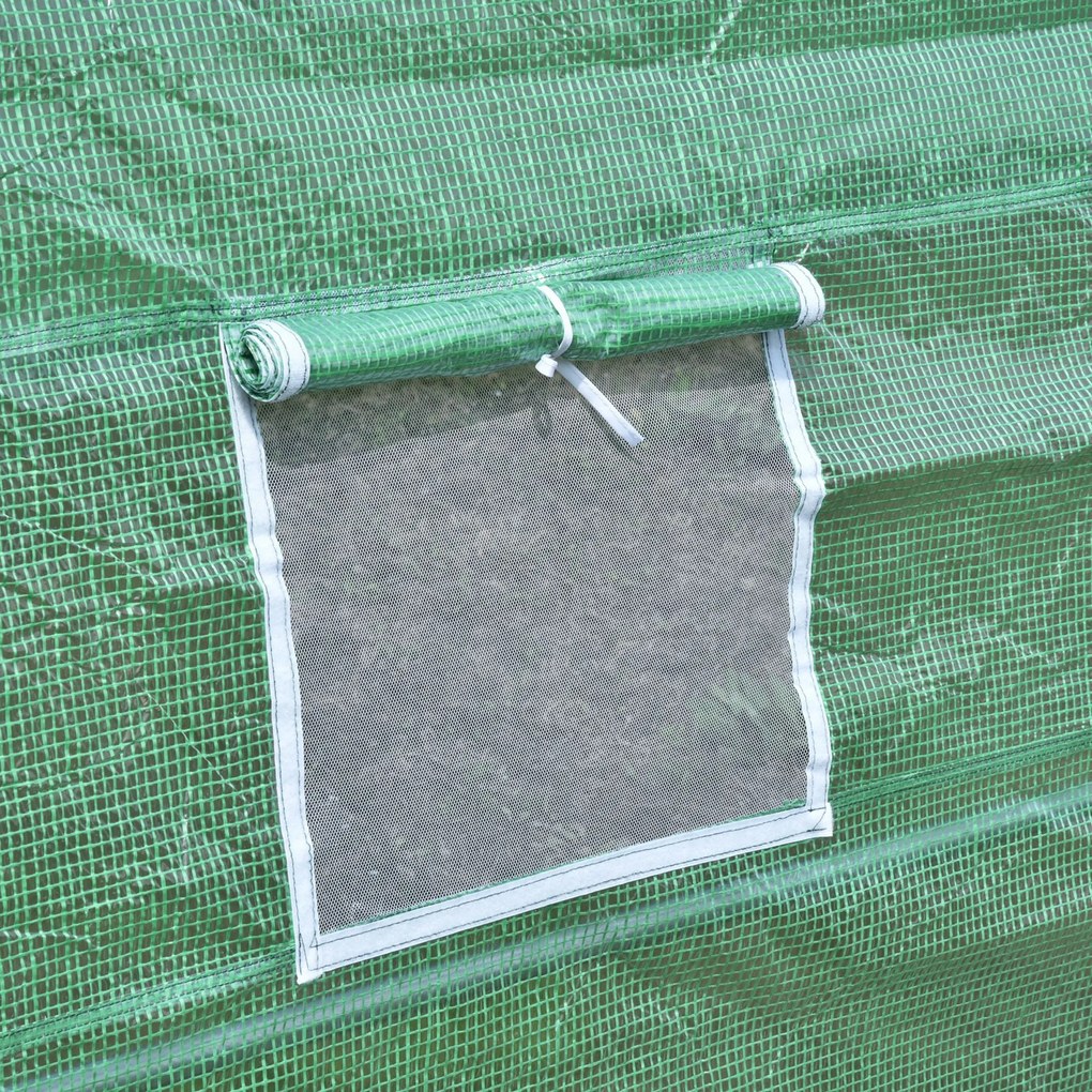 Outsunny Szklarnia Tunel Foliowy 6x3x2m Ochrona Roślin w Ogrodzie Zielona | Aosom PL