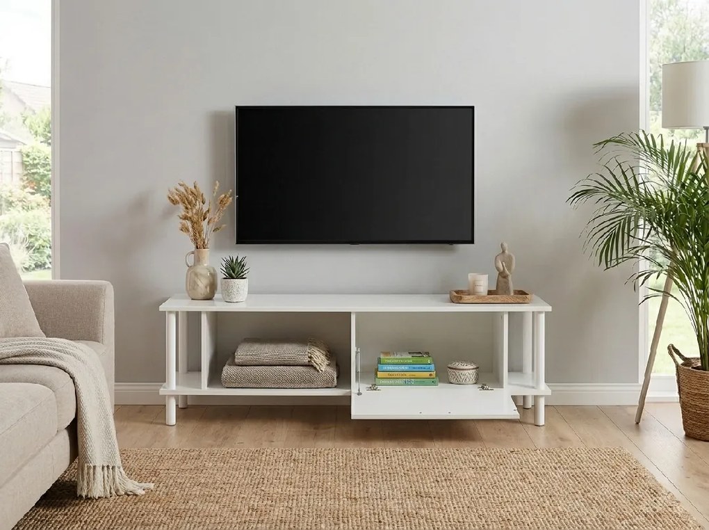 PROMOCJA Stolik RTV PARIS 150 cm, biały II. jakość