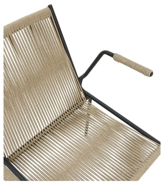 Beżowe metalowe krzesła zestaw z podłokietnikami/sztaplowane 2 szt. Emily – Marckeric