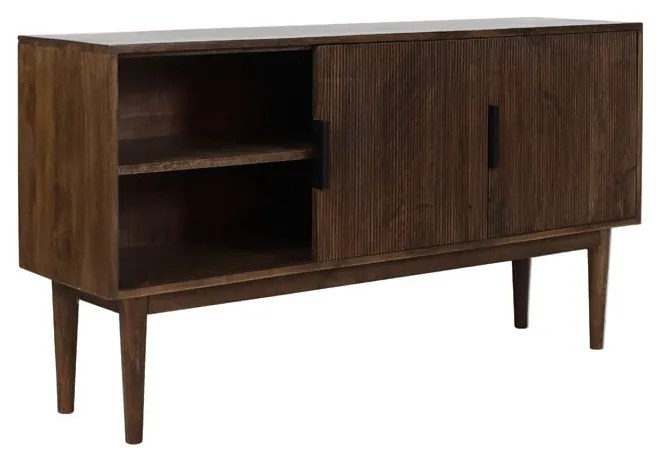 Ciemnobrązowa niska komoda z litego drewna 150x80 cm Bitika – Light & Living