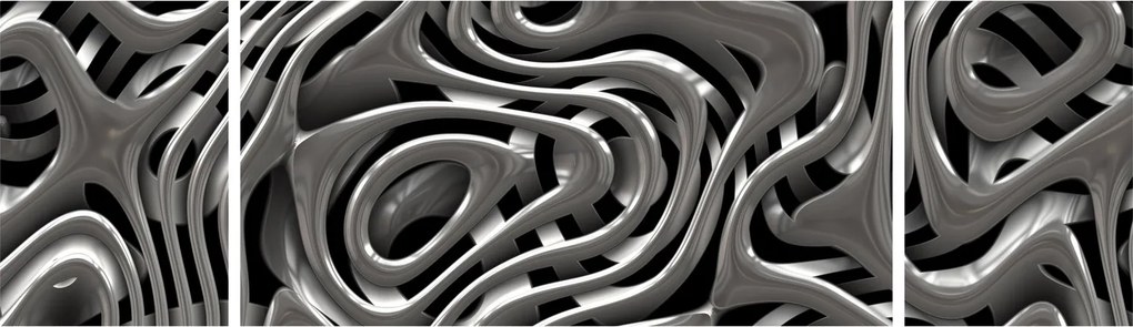 Obraz - Metaliczna abstrakcja (170x50 cm)