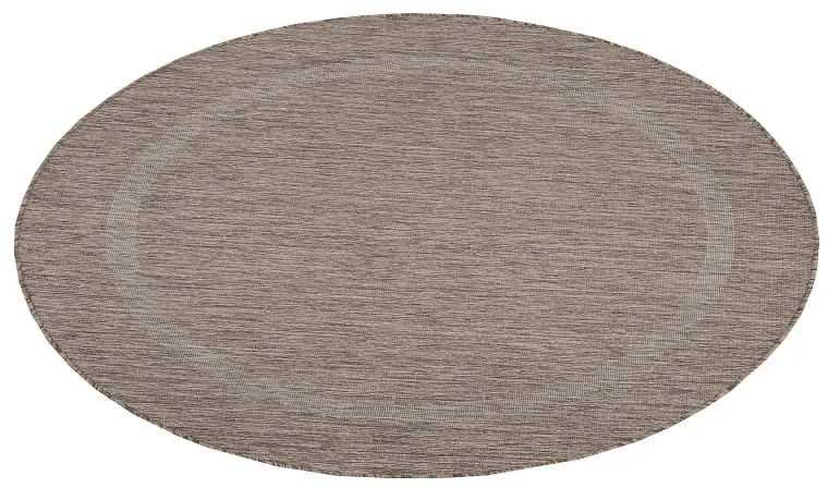 Dywan zewnętrzny Relax ramka brązowy 120 cm x 120 cm koło
