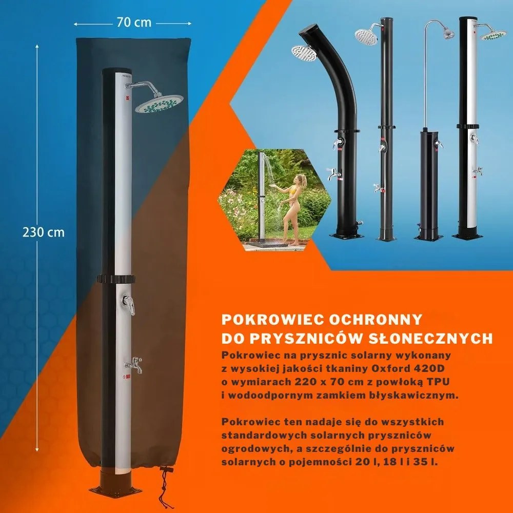 Prysznic solarny DELFINA, 20l, czarna Jurhan