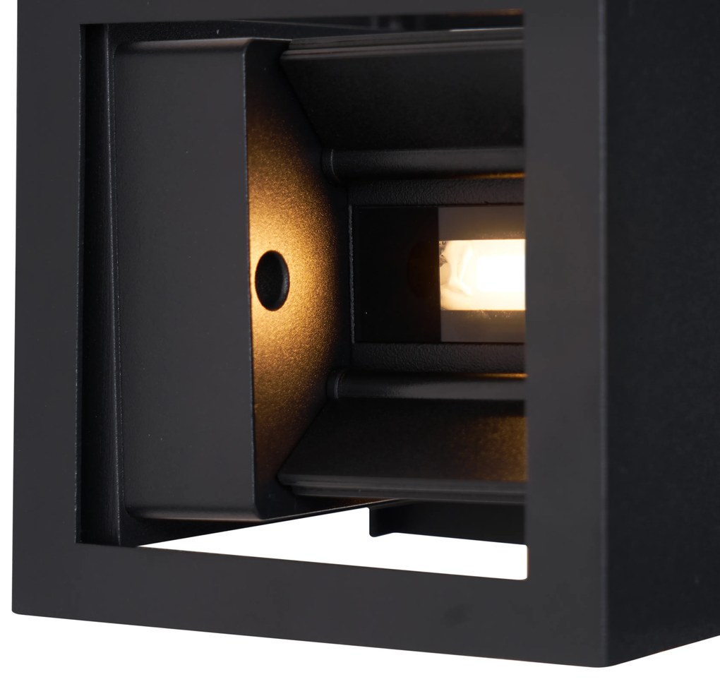Zewnetrzna Nowoczesny Kinkiet / Lampa scienna czarny z LED IP44 - Edwin Quadro Nowoczesny Oswietlenie zewnetrzne