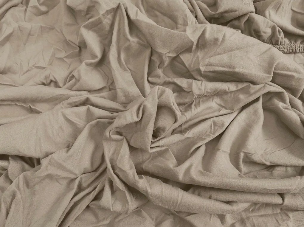PrzytulneMieszkanie.pl Prześcieradło jersey jasnobrązowe 90 x 200 cm