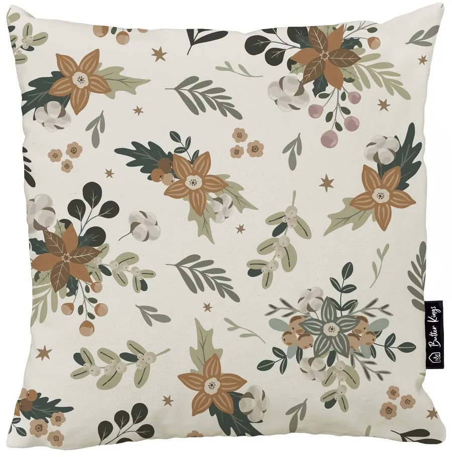 Poszewka na poduszkę ze świątecznym motywem 45x45 cm Festive Flowers – Butter Kings