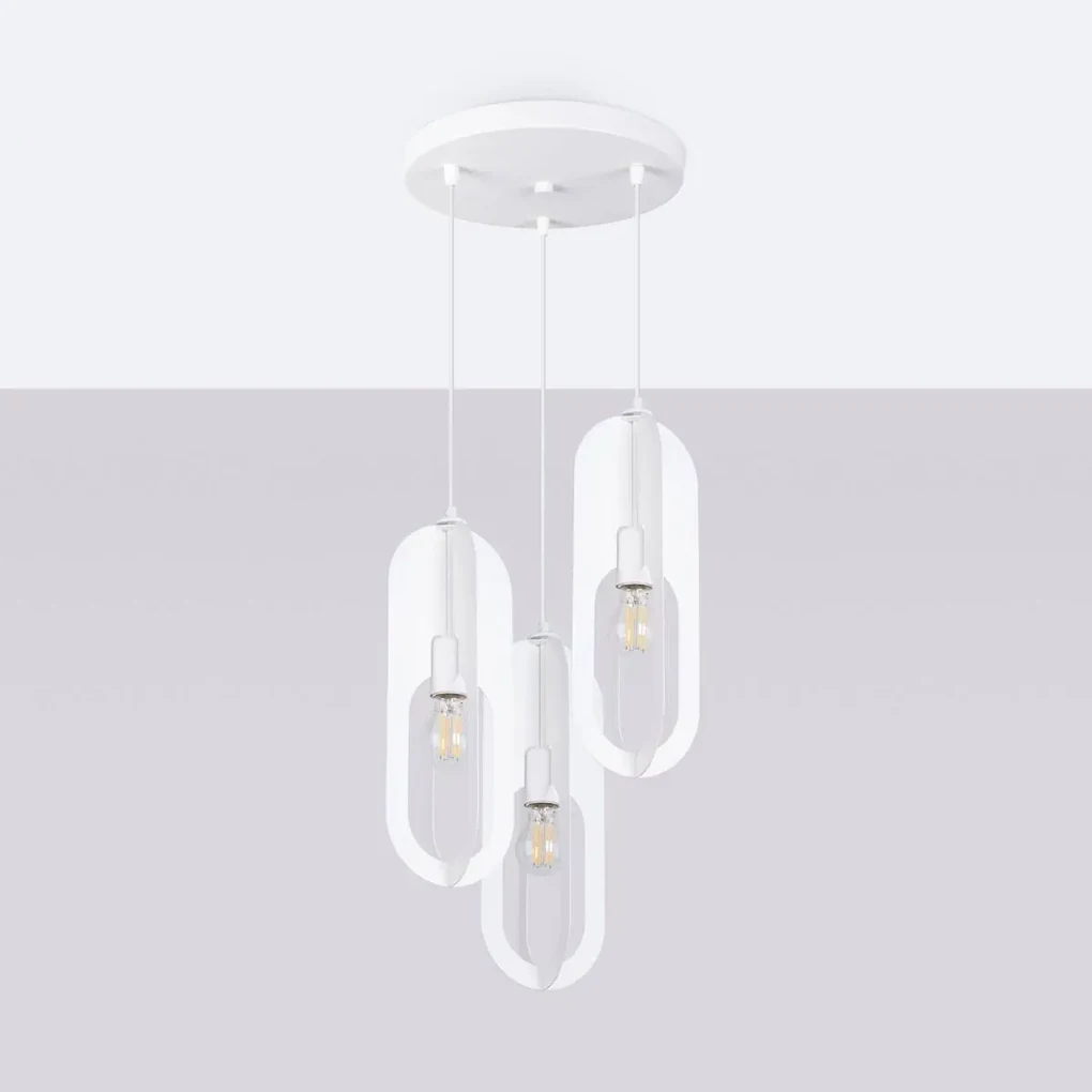 Lampa wisząca NICUS 3P biała SOLLUX  LIGHTING