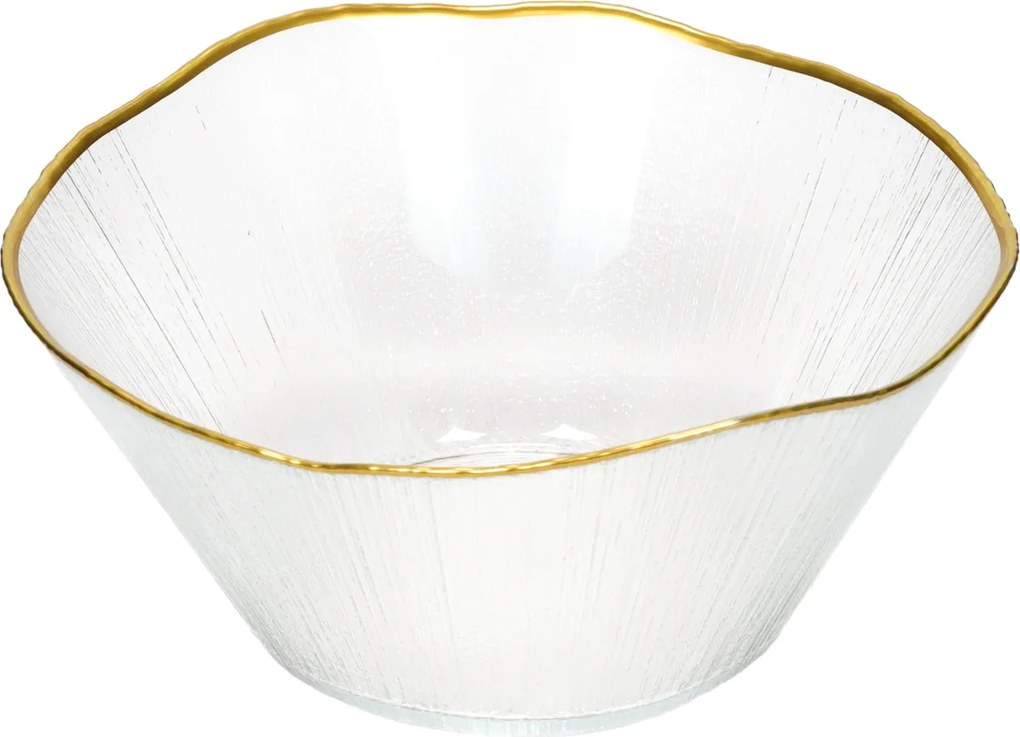 Szklana miska ze złotą obwódką DATURA, 21 cm