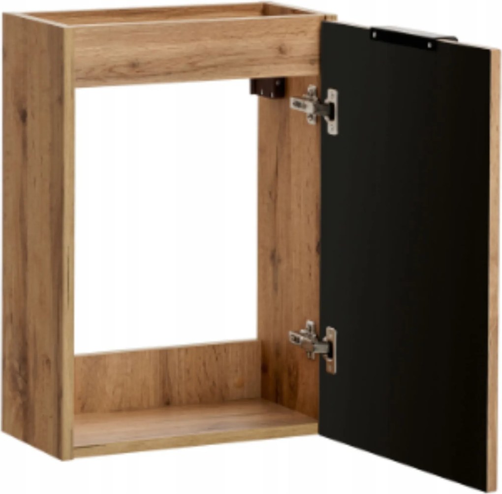 Szafka wisząca pod umywalkę w kolorze naturalnego drewna ryflowany front 40 x 22 cm ASTROS Light oak