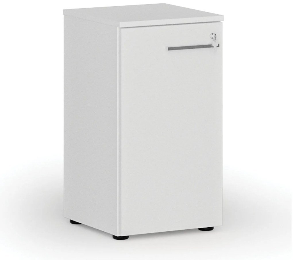 Szafa biurowa niska z drzwiami PRIMO WHITE, 400 x 420 x 740 mm, biały