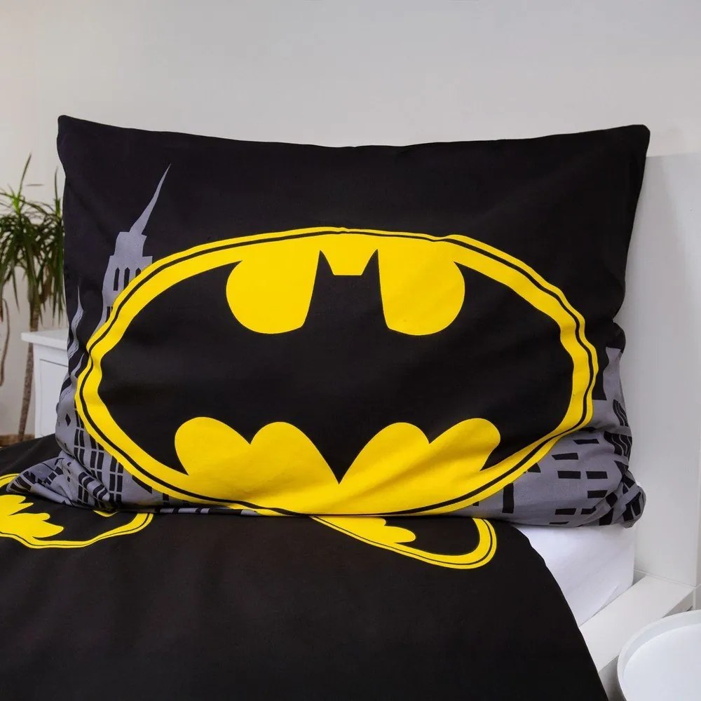 Bawełniana pościel dziecięca jednoosobowa 140x200 cm Batman "The Emblem" – Jerry Fabrics