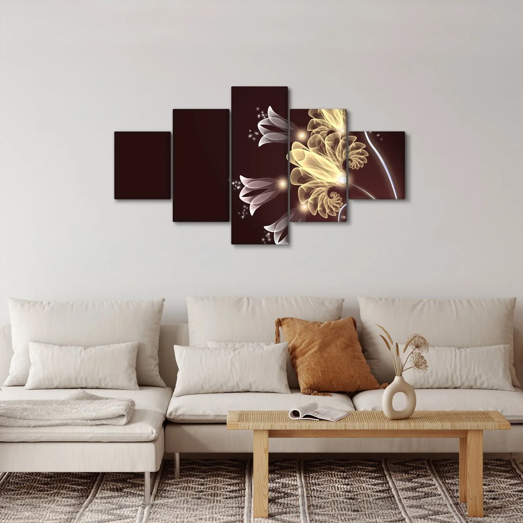 Obraz - Świecące kwiaty (125x70 cm)