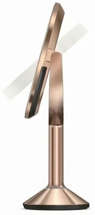 Simplehuman Lusterko kosmetyczne LED Sensor TRIO, powiększenie 1x/5x/10, rose gold