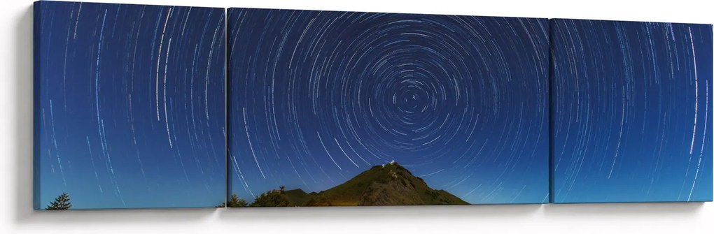 Obraz obracających się gwiazd (170x50 cm)