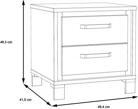 Dwuszufladowa szafka nocna w stylu loftowym Trondheim 011