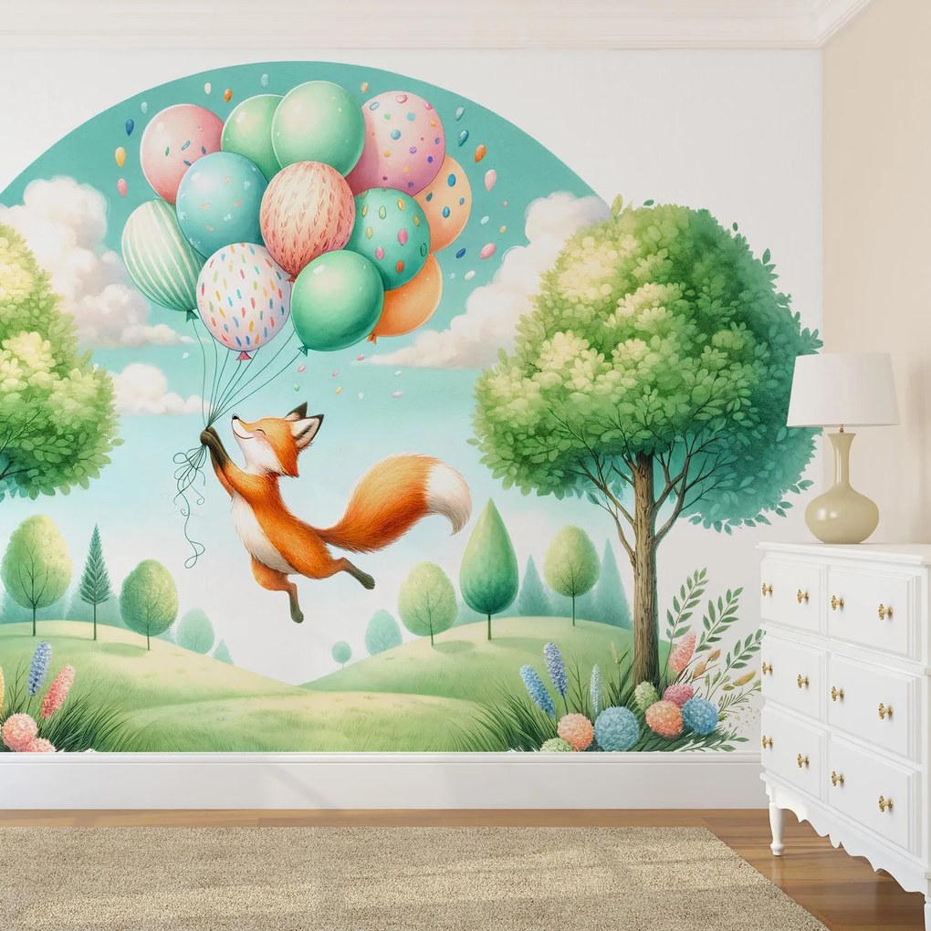 Fototapeta - Szczęśliwy latający lis (196x136 cm)