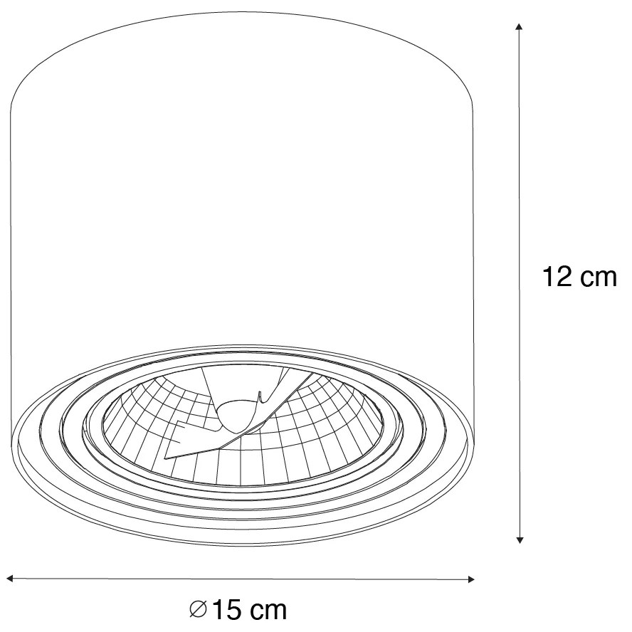 Nowoczesny plafon reflektor biały obrotowy i pochylny AR111 - Rondoo Up