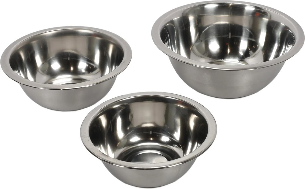 Miska ze stali nierdzewnej, zestaw 3 mis kuchennych 700 ml, 950 ml, 1900 ml