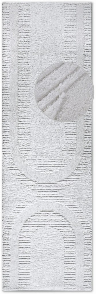 Dywan nowoczesny 3D Elle Collection Gallery Geometryczny kremowy 80 cm x 240 cm
