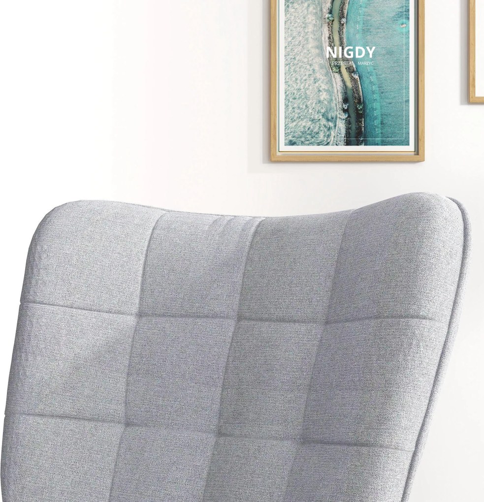 HOMCOM Fotel bujany z podnóżkiem