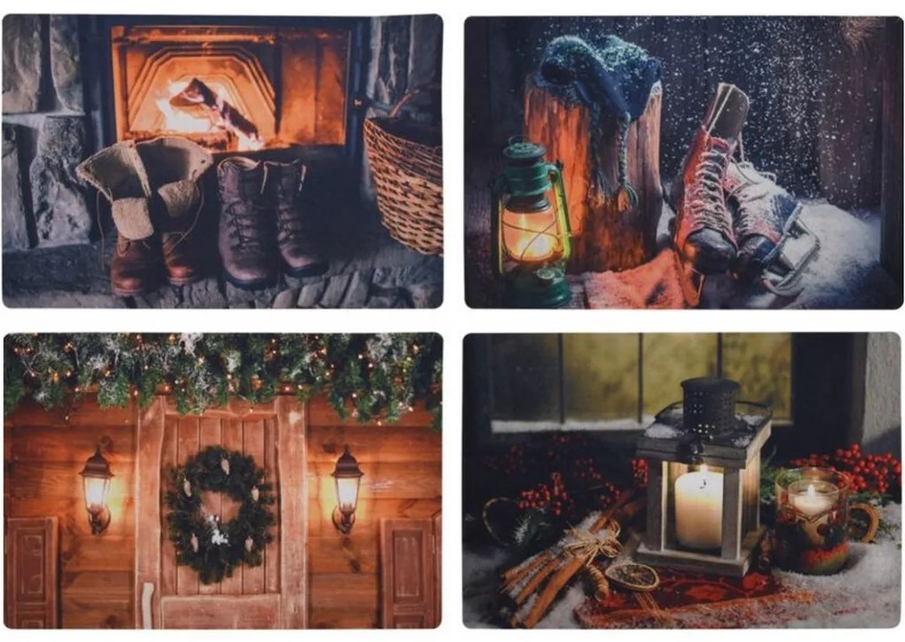 Świąteczna wycieraczka RUSTIC WELCOME 38x58 cm - różne warianty Wersja: Lyzwy