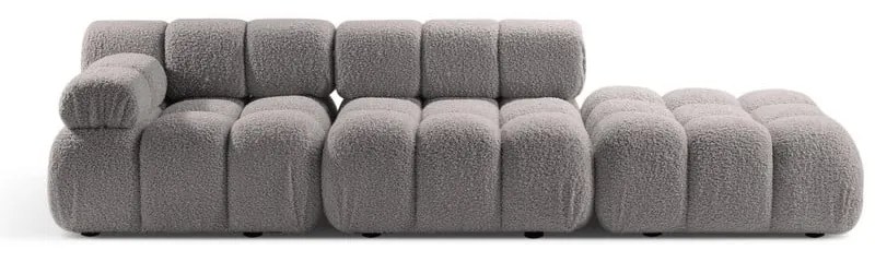 Jasnoszara sofa modułowa z materiału bouclé 288 cm Bellis – Micadoni