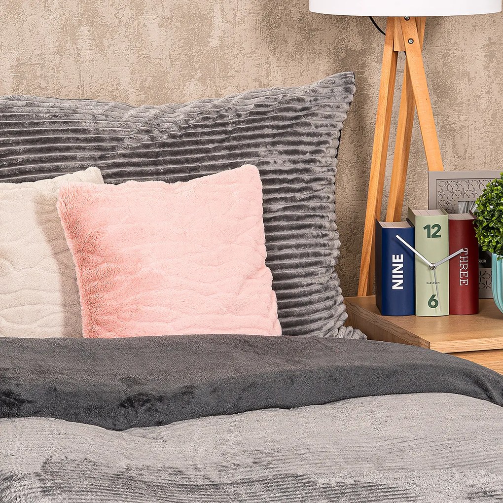4Home Pościel mikroflanela Stripe szary, 140 x 200 cm, 70 x 90 cm