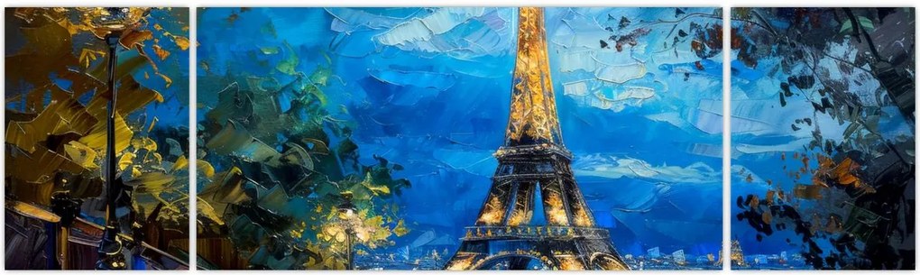 Obraz - Obraz olejny przedstawiający wieżę Eiffla (170x50 cm)