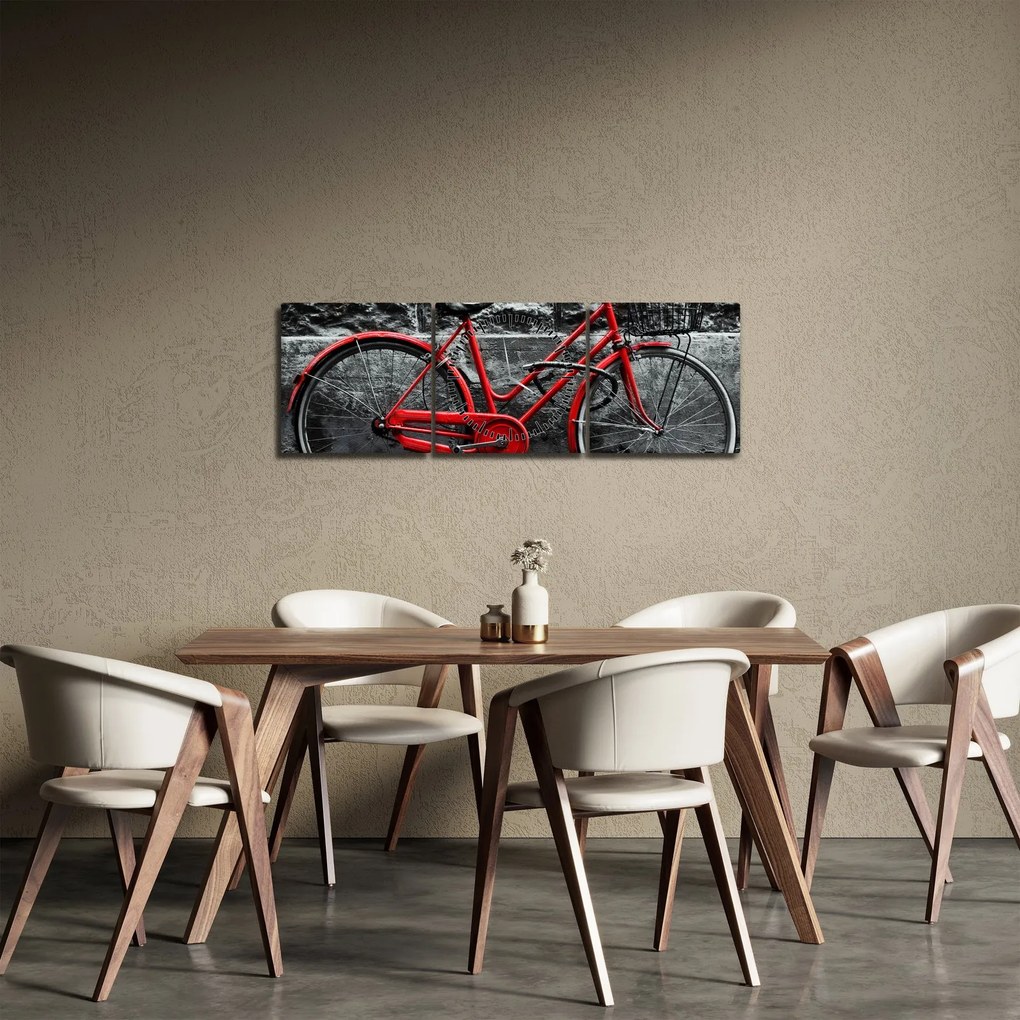 Obraz - Zabytkowy rower (z zegarem) (90x30 cm)