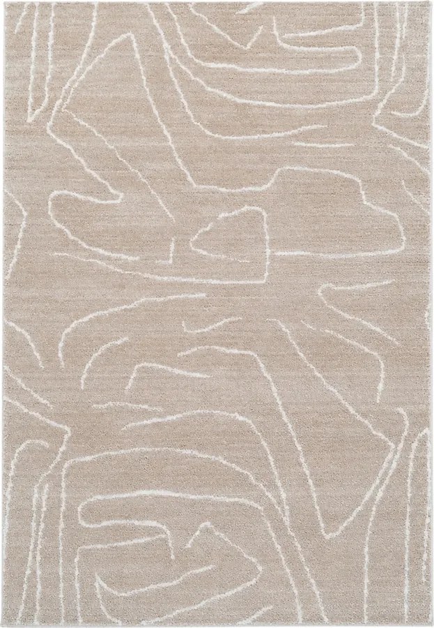 Dywan nowoczesny Fancy 100% poliester beżowy 120 cm x 170 cm