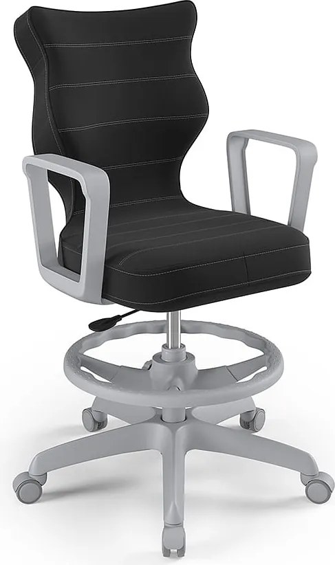 Młodzieżowe krzesło biurkowe Norm Grey rozmiar 6 (159-188 cm) z podnóżkiem