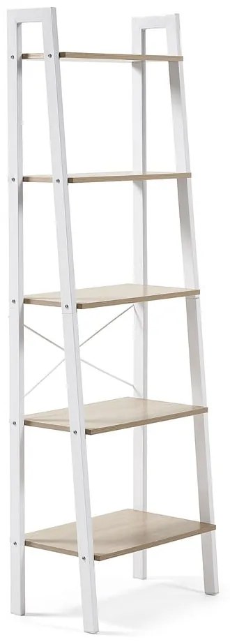 Biało-naturalny regał w dekorze dębu 56x172x32 cm Aarhus – Kave Home